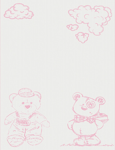 cotton baby customized blanket Bear pattern large color white pink.
