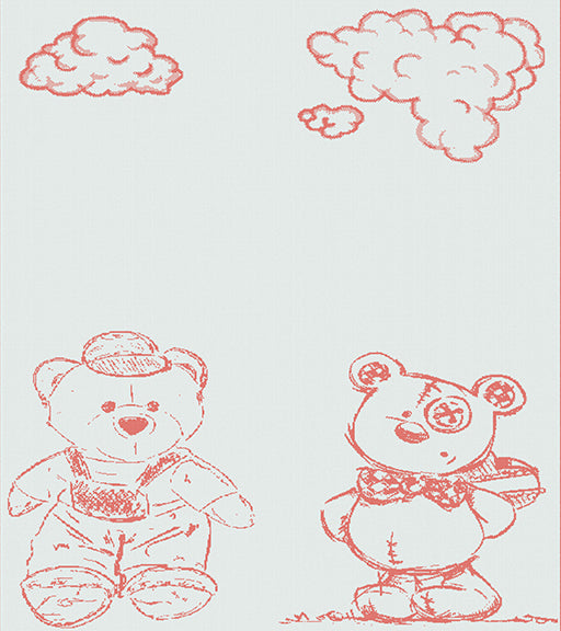 cotton baby customized blanket Bear pattern small color white watermelon.