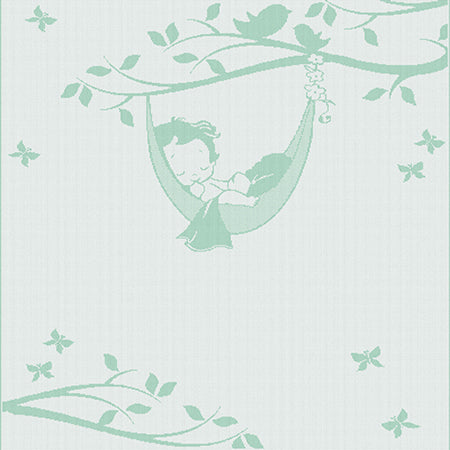 Newborn customized blanket  hammock pattern size cuddly colour white and eggshell.