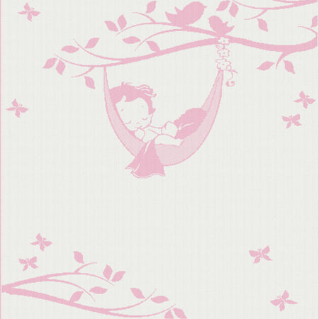 Newborn customized blanket  hammock pattern size cuddly colour white and pink.