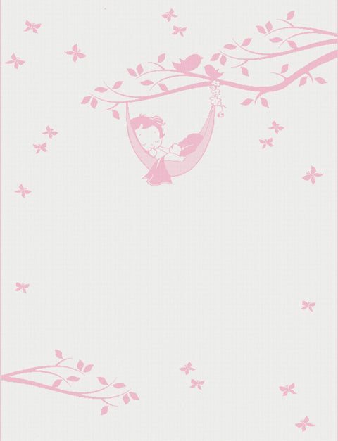 Newborn customized blanket  hammock pattern size large colour white and pink.