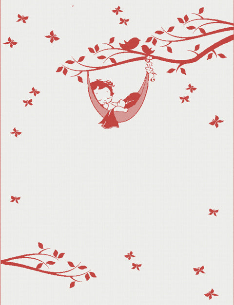 Newborn customized blanket  hammock pattern size large colour white and red.