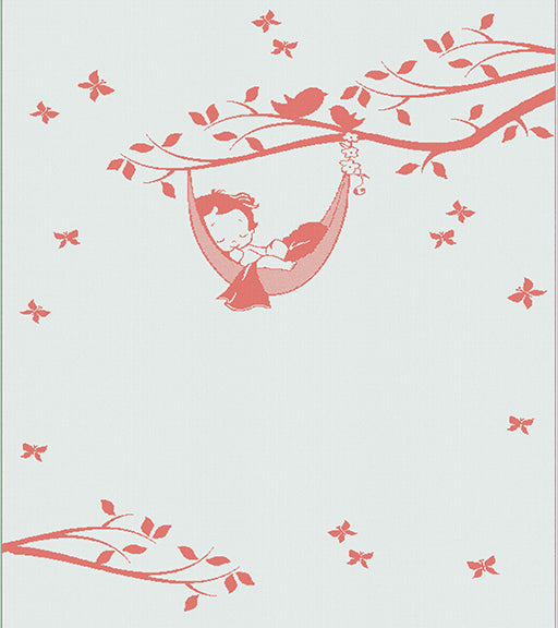 Newborn customized blanket  hammock pattern size small colour white and watermelon.