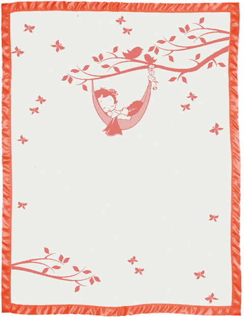 Newborn customized blanket with satin hammock pattern colour white watermelon 